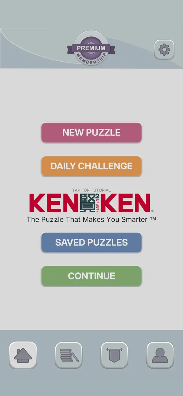 The KenKen app home screen on iPhone